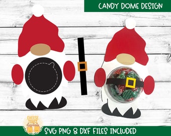 Santa Gnome Candy Dome SVG Bundle, Paper Candy Ornaments SVG, Party Favor, Christmas Gnome svg, Gnome Crafts, Cricut, Silhouette
