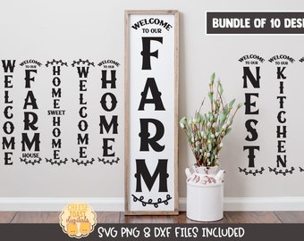 Porch Vertical Sign SVG Bundle, Porch Sign Svg, Modern Farmhouse Design, Outdoor Sign, Home Sayings, Wood Sign Quote, Cricut, Silhouette