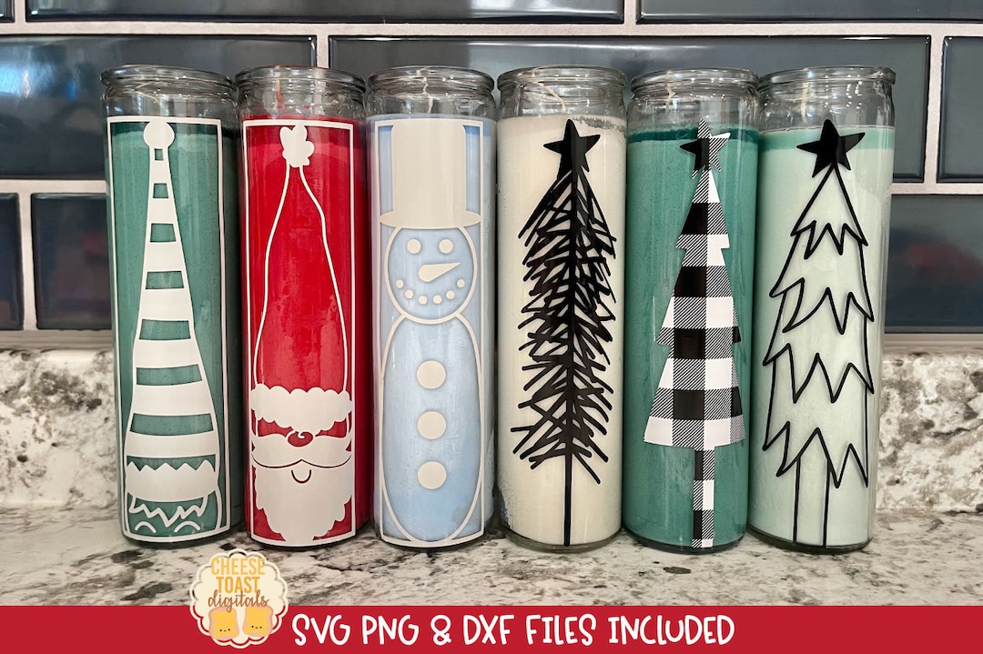 Dollar Tree Christmas Candles SVG Bundle, Christmas Candle Design