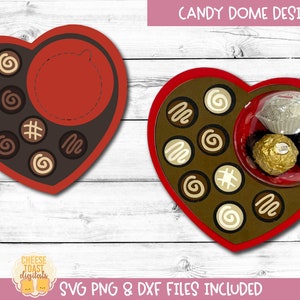 Valentinstag Candy Dome SVG, Candy Halter SVG, Pralinenschachtel, Mitbringsel, Valentinstag Geschenk, Candy Christbaumkugel Ornament, Cricut, Silhouette