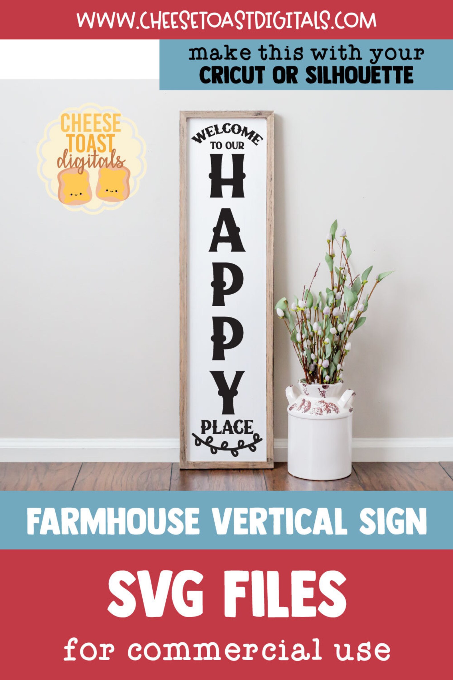to Our Happy Place SVG PNG DXF Vertical Porch Sign Etsy