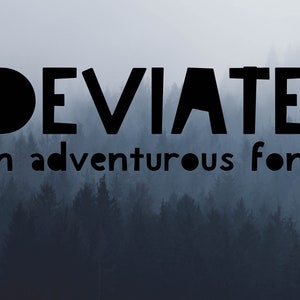 Abweichung: Eine abenteuerliche Schriftart, solide Schriftart, ausgefüllte Schriftart, Jungenschrift, lustige Schriftart, OTF, TTF