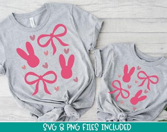 Coquette SVG, maglietta con fiocco pasquale, design Coquette coniglietto pasquale, civettuolo, file di taglio fiocco femminile, Svg per Cricut, Silhouette