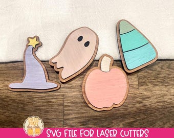 Halloween Magnet SVG, Laser Magnet File, Ghost Laser Cut Files, Fridge Magnets, Spooky Laser SVG, Magnet Designs