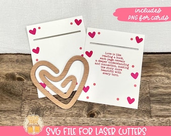 Heart Bookmark Laser File, Paperclip Laser File, Valentine's Day Laser Bookmark, Love Reading, Bookmark Laser SVG, Jumbo Paperclip SVG