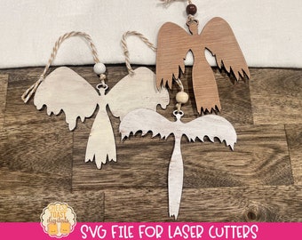 Angel Laser SVG, Angel Christmas Ornament SVG, Angel SVG, Laser Angel Cut File, Christmas Angel Ornament Laser File