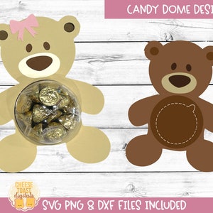Bear Candy Dome SVG, Candy Holder SVG, Party Favor, Pregnancy, Maternity, Baby Shower Design, Paper Ornament, Cricut, Silhouette