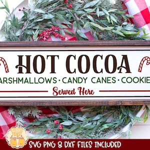 Hot Cocoa Served Here SVG, Hot Cocoa Bar Farmhouse Sign, Christmas Home Decor, Hot Chocolate Bar Design, Coffee, Cricut, Silhouette