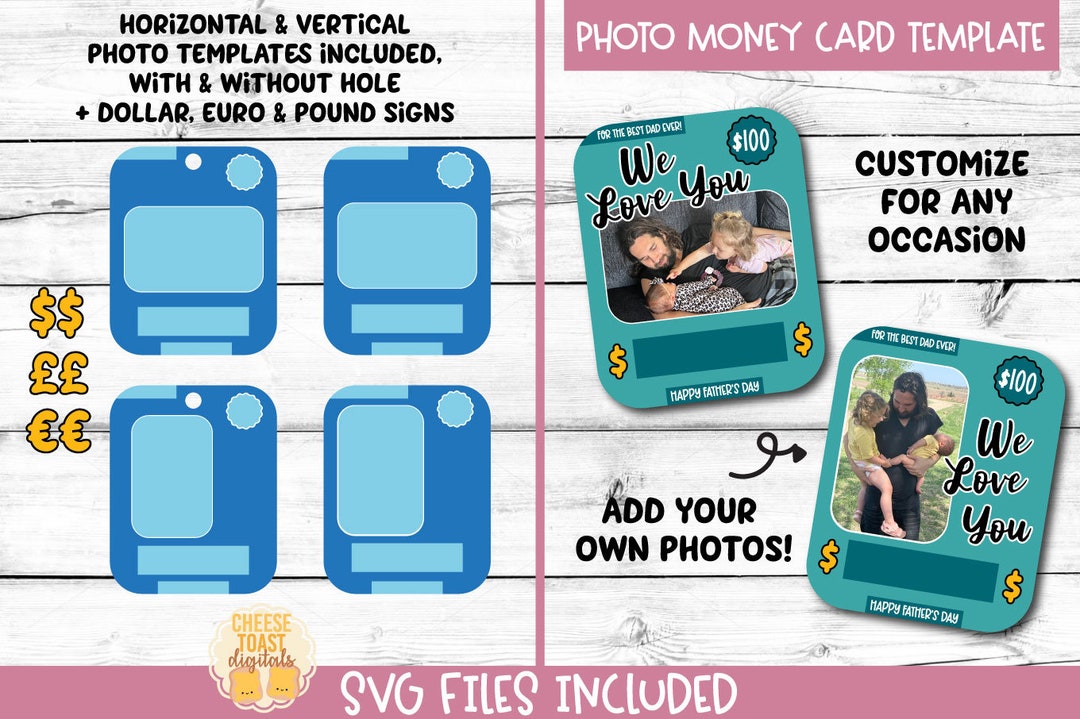 Sample Hello Money Card Photo Money Card Template SVG, Create Your Own Money Holder Card, Money ...