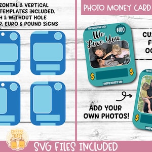 Foto geld kaart sjabloon SVG, maak uw eigen geldhouder kaart, geldkaart sjabloon, lege geldkaart, gift card houder, print-then-cut