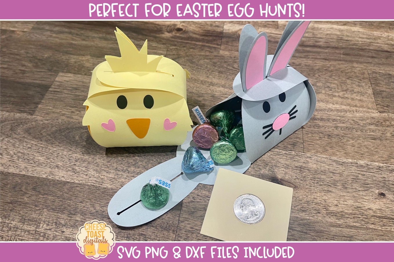 Easter Treat Box SVG Bundle, Bunny Party Favor Box, Fold Over Box ...