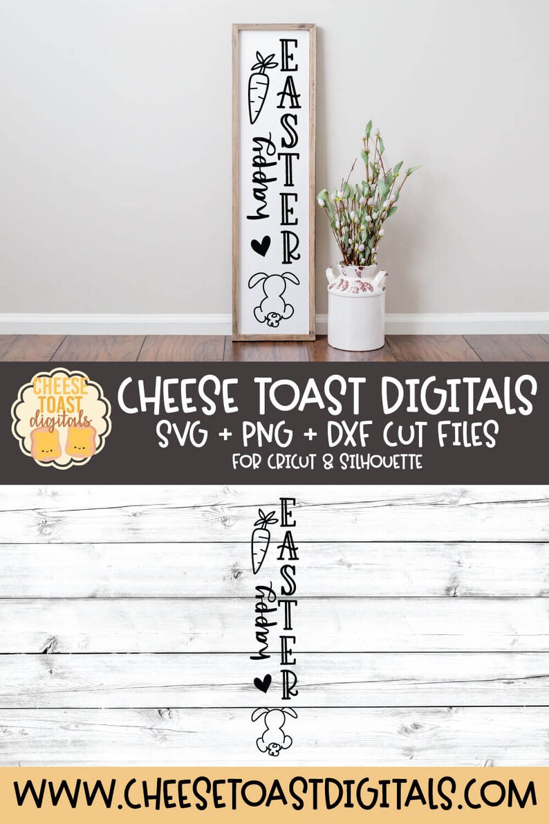 Happy Easter, Easter Vertical Porch Sign SVG PNG DXF, Spring, Porch ...