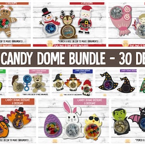 MEGA Candy Dome SVG Bundle, 30 Designs, Candy Ornaments SVG, Party Favor, Candy Holders, Papier Ornament, Weihnachtsgeschenk, Cricut, Silhouette