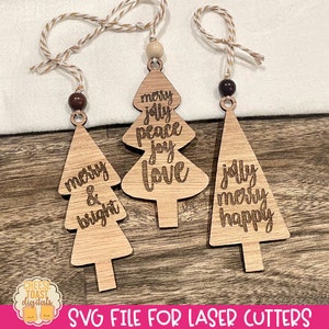 Christmas Tree Laser SVG, Engraved Christmas Ornament SVG, Christmas Tree SVG, Laser Cut File, Christmas Ornament Laser File