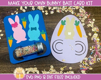 Make Your Own Bunny Bait Card SVG Templates, Bunny Food, Bunny Bait Template, Easter Card, Cricut, Silhouette