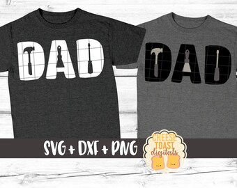 Dad SVG PNG DXF Cut Files, Father's Day Design, Dad With Tools Cutout, Hammer Svg, Screwdriver, Dad Shirt, Svg Files for Cricut, Silhouette