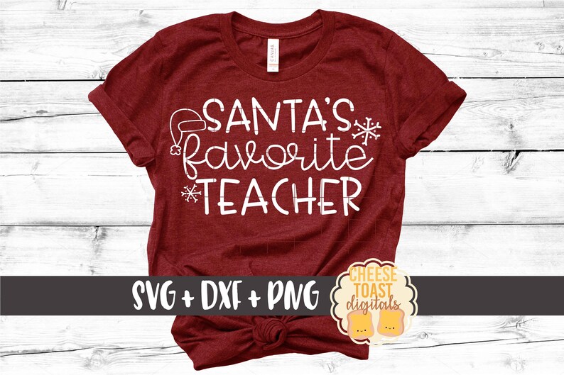 Download Santas Favorite Teacher SVG PNG DXF Cut Files One Merry | Etsy