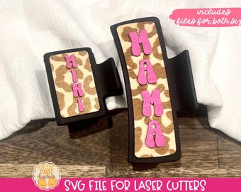 Claw Clip SVG, Mom Hair Clip SVG, Motherhood Hair Clip Laser File, Laser Hair Clip SVG, Laser Claw Clip Designs, Mommy and Me Hair Clips