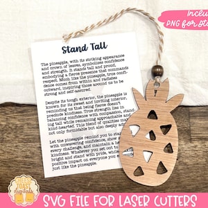 Stand Tall - verhaalkaart ornament SVG, cadeau voor vertrouwen, autocharme, ananaslaserornament, inspirerende verhaalkaart SVG