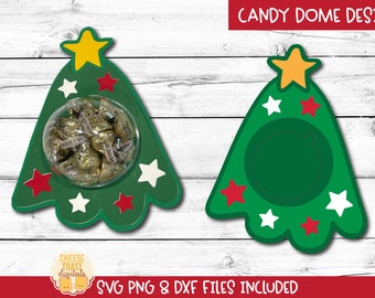 Choinka Candy Dome SVG, ozdoby cukierkowe SVG, upominek na przyjęcie, wypełniacz pończochy, uchwyt na cukierki, prezent świąteczny, Cricut, sylwetka