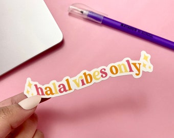 Cute Aesthetic Vinyl Sticker | Halal Vibes Only | Islamic Sticker | Matte Sticker | Laptop Sticker | Islamic Gifts | The Lemon Pop Shop