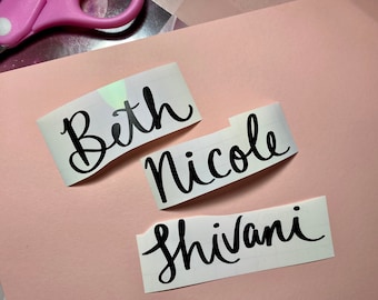 Aangepaste handgeschreven naamsticker | Matte vinylsticker