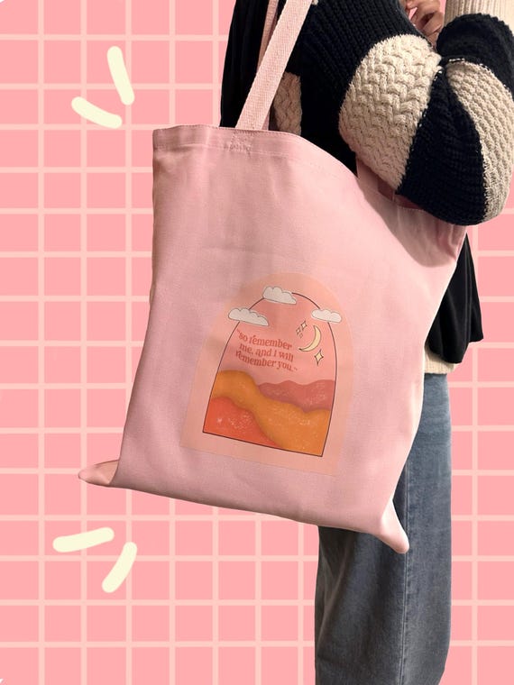 ピンクの美しいコットンキャンバストートバッグ｜イスラム教のギフト ピンク キャンバストートバッグ