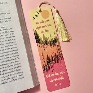 Er Makes Night Enter Day Lesezeichen | Islamisches Lesezeichen | Bücherwurm Geschenke | Quaste Lesezeichen | Buchliebhaber | 5 x 18 cm Lesezeichen