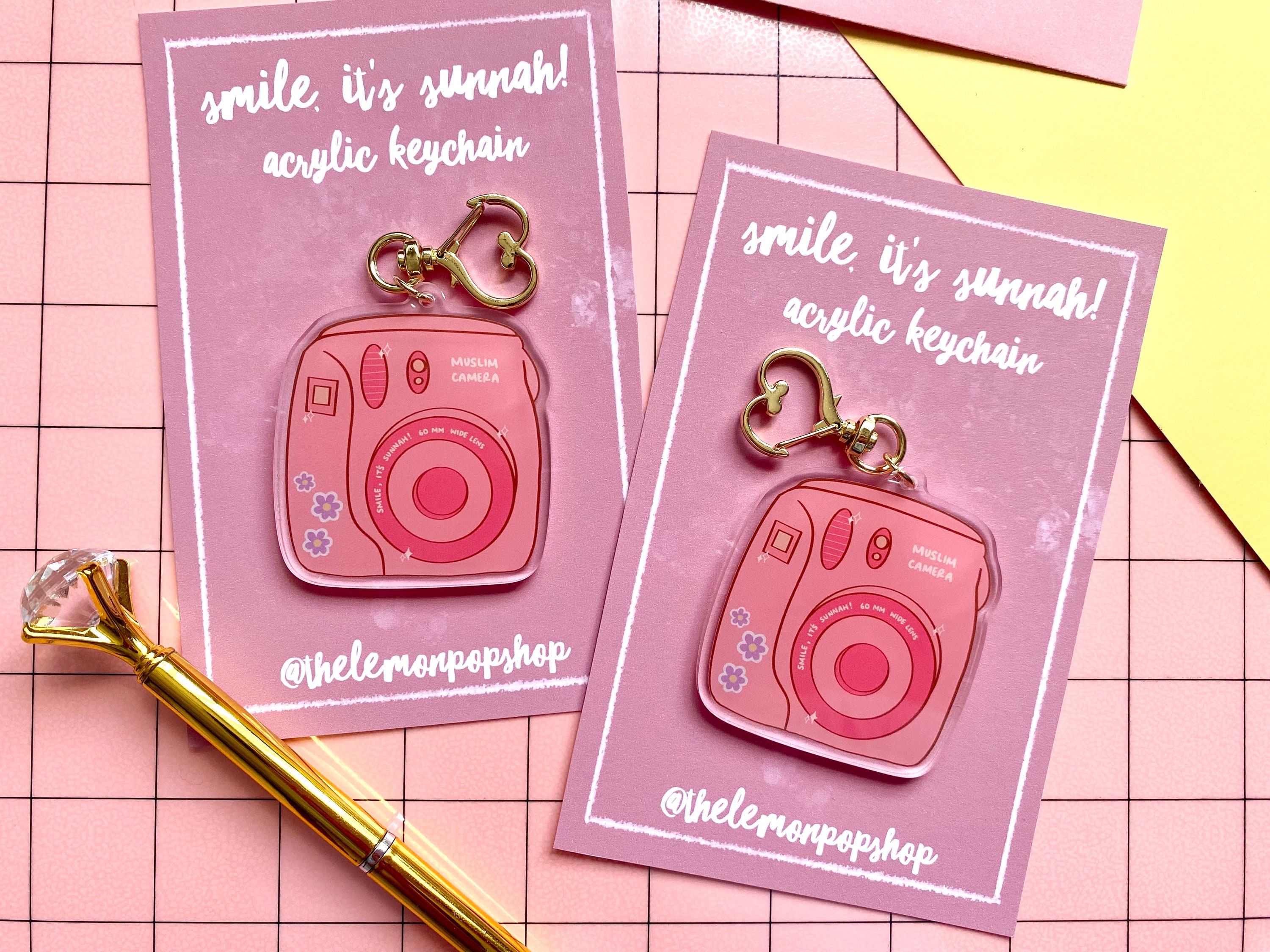 Pink Polaroid Camera Acrylic Keychain | Islamic Gift - Etsy