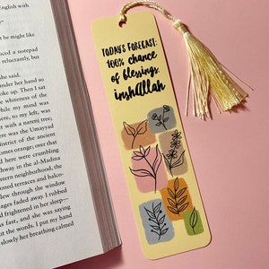 Today's Forecast Bookmark | Islamic Bookmark | Bookish Gifts | Tassel Bookmark | Book Lover's Gifts | 2x7 Inch Matte Bookmark