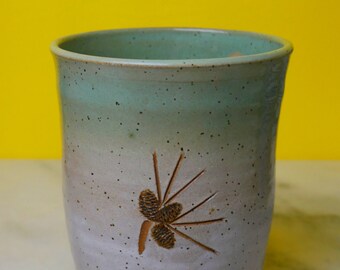 90's Pine Cone Gradient Water Colored Stoneware Mug