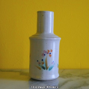 Hand Painted Floral Stoneware Vase