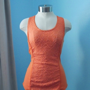 Wet Seal Orange Lace Top | S