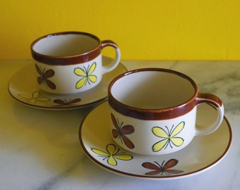 Set of 2 | Flower/Butterfly Mug & Plate Set