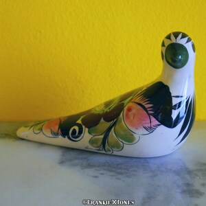 Mexican Floral Hand Painted Partridge/Quail/Dove Bird Figurine