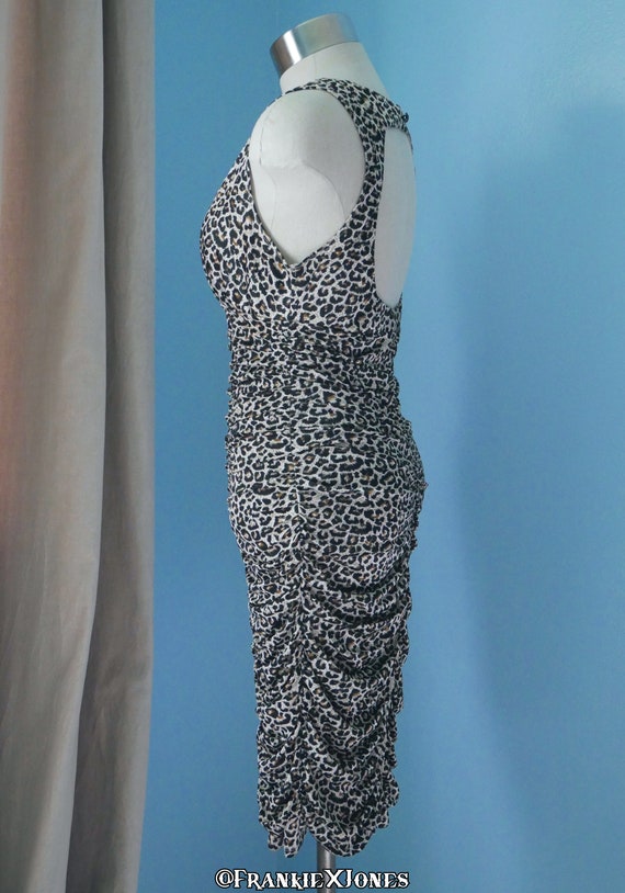 Ruched Leopard Print Dress - image 3