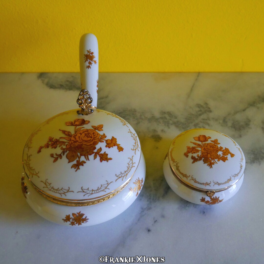 Mini Butler Set 60's 24k Gold Porcelain Set | Silent Butler & Trinket Box | Andrea by ...