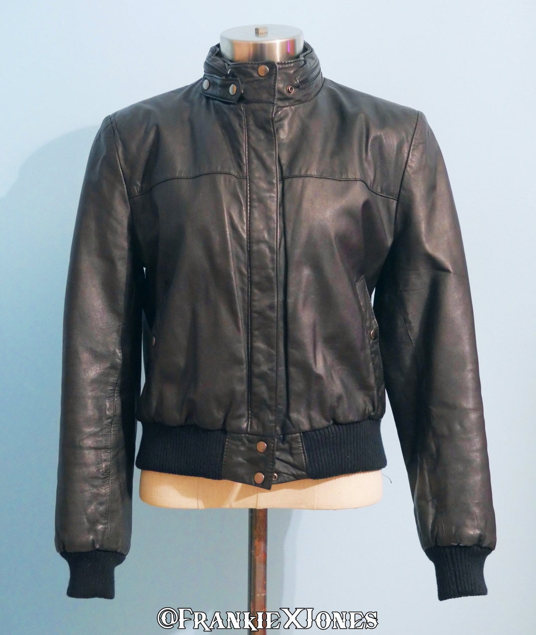 80's Leather Biker Jacket - Etsy