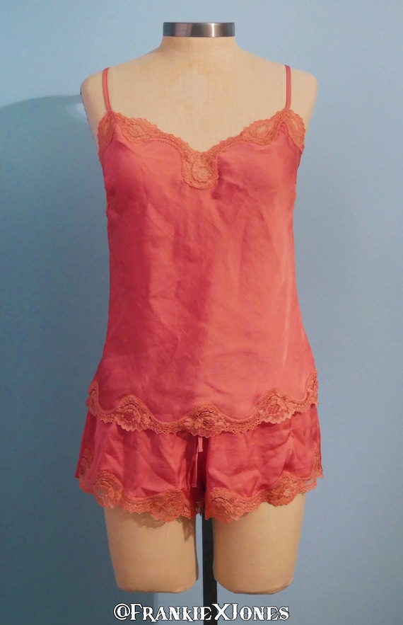 2 PC Tank + Shorts Peach Lingerie Set | M | Victor