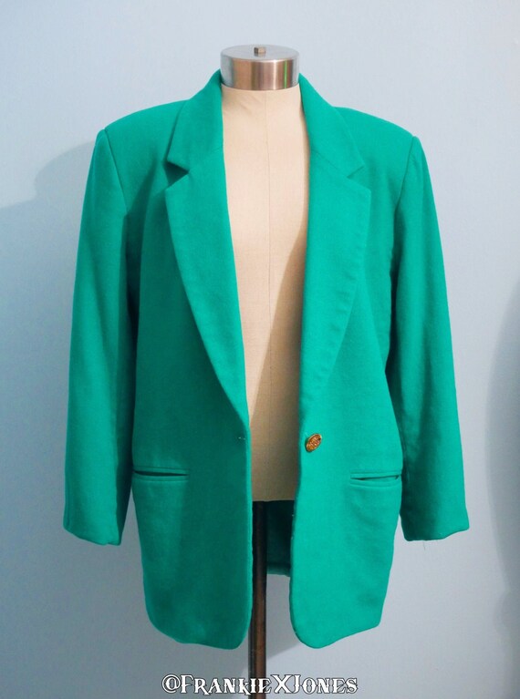 80's Teal Wool Suit Jacket | 10 | REQUIREMENTS