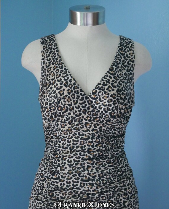 Ruched Leopard Print Dress - image 2