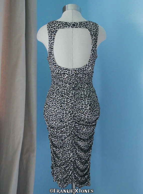 Ruched Leopard Print Dress - image 4