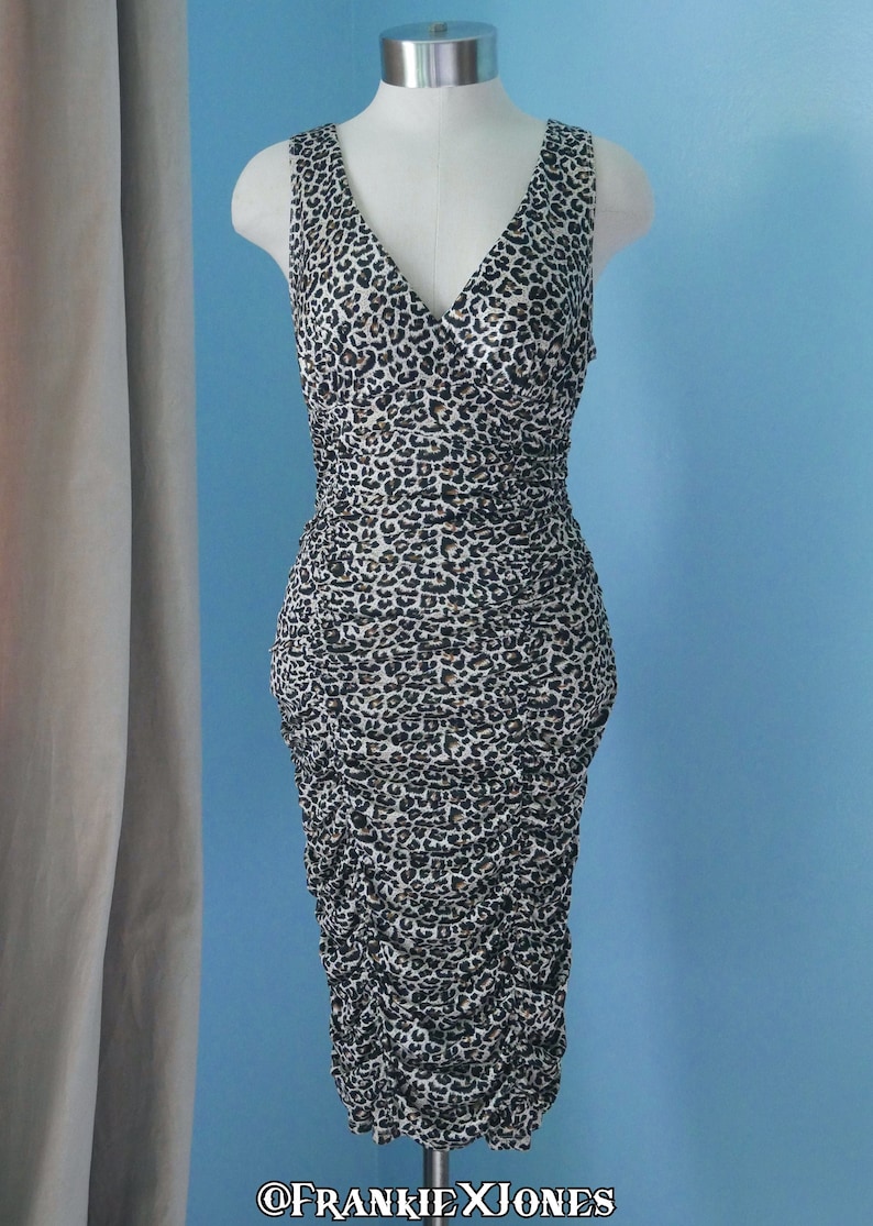 Ruched Leopard Print Dress image 1