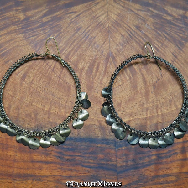 Brass Gypsy Hoop Earrings