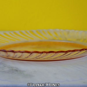 20's Français Optic Swirl Pink Depression Glass Dessert Plates image 2