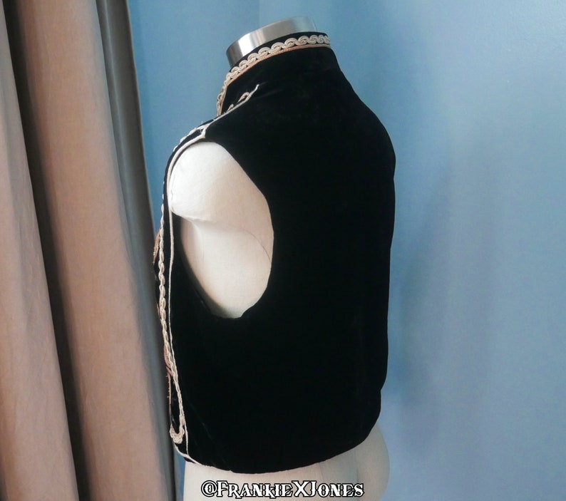 Black Velvet Embroidered Western Vest