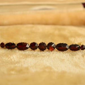 Antique Edwardian Bohemian Garnet Norm Gold Bar Brooch Pin, Antique Garnet Jewelry
