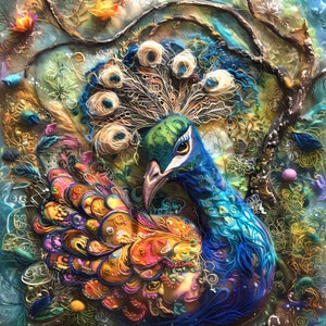 Dimensions du panneau velours paon : env. 45 x 45 cm à coudre