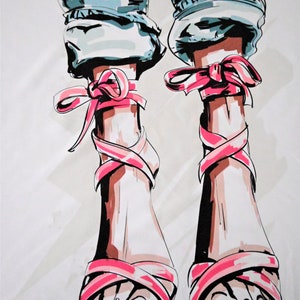 Panel Stoffpanel Füße mit Schuhen   50x70cm