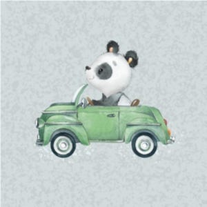 Pannello French Terry &quot;On the road&quot; Panda Summer Sweat